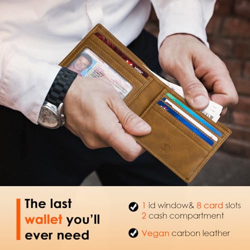 RUNBOX محفظة RUNBOX للرجال جلد رقيق قابلة للطي مع تقنية حجب RFID تصميم جيب أمامي مع علبة هدايا - Image 4