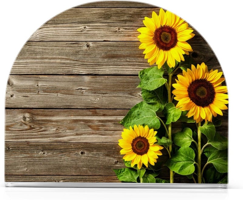 xigua Sunflower Acrylic Napkin Holder Clear Plastic Cocktail Napkin Holder for Kitchen Restaurant Tables - Image 1