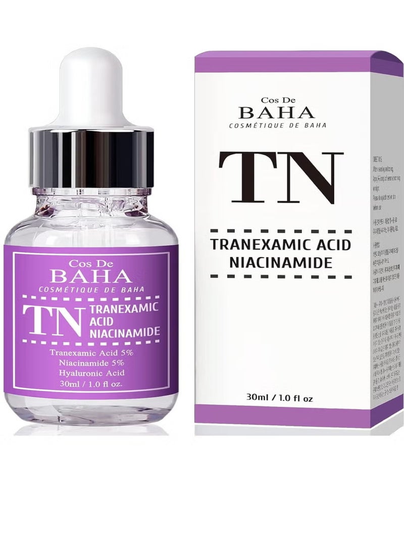 كوس دي باها سيروم حمض الترانيكساميك ٥٪ مع النياسيناميد ٥٪ للوجه/الرقبة - يساعد على تقليل مظهر فرط التصبغ وتغير اللون والبقع الداكنة ومزيل الكلف، ٣٠ مل - Image 1
