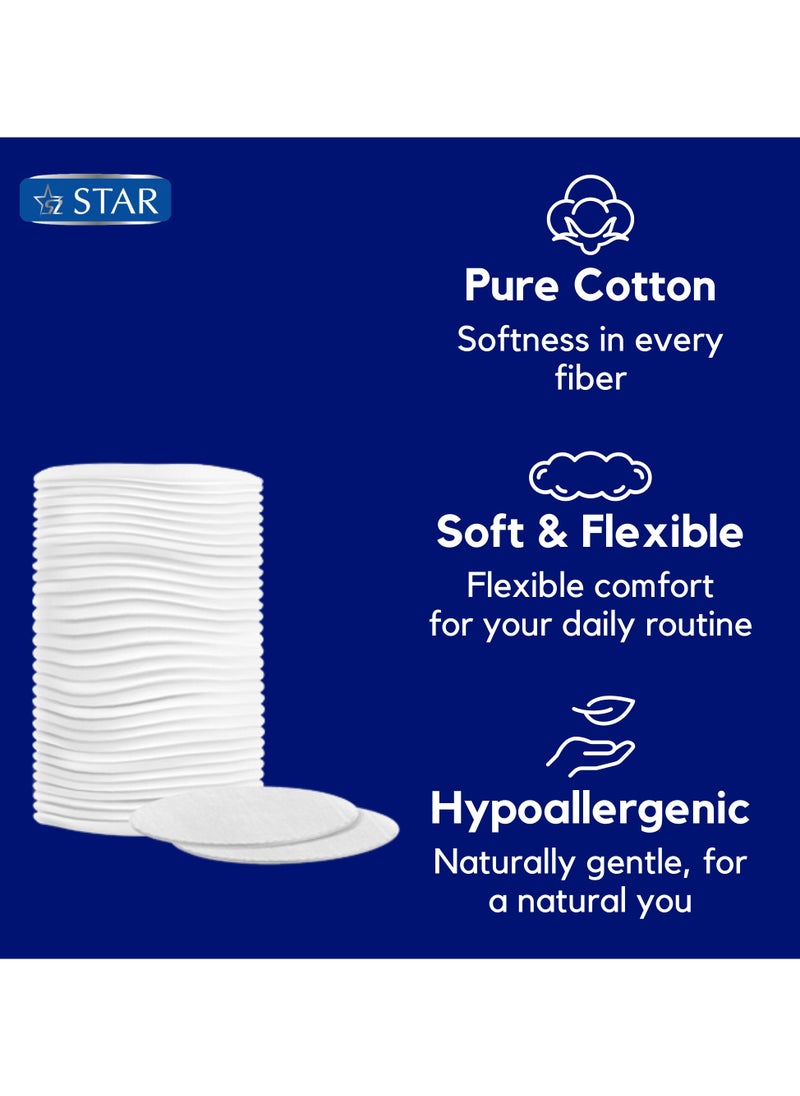 Star 240 Pads - Pure Cotton Makeup Pads (80 Pads x 3 Pack) - SZ Star  - Image 3