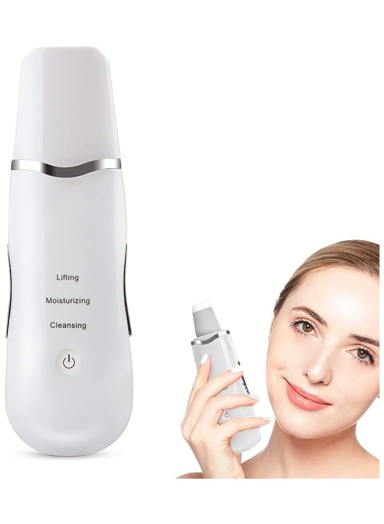 ORiTi ORiTi Portable Blackhead Removal Ultrasonic Facial Cleaner Rechargeable Face Skin Scrubber Cleaning Skin Peeling Extractor White  - Image 1