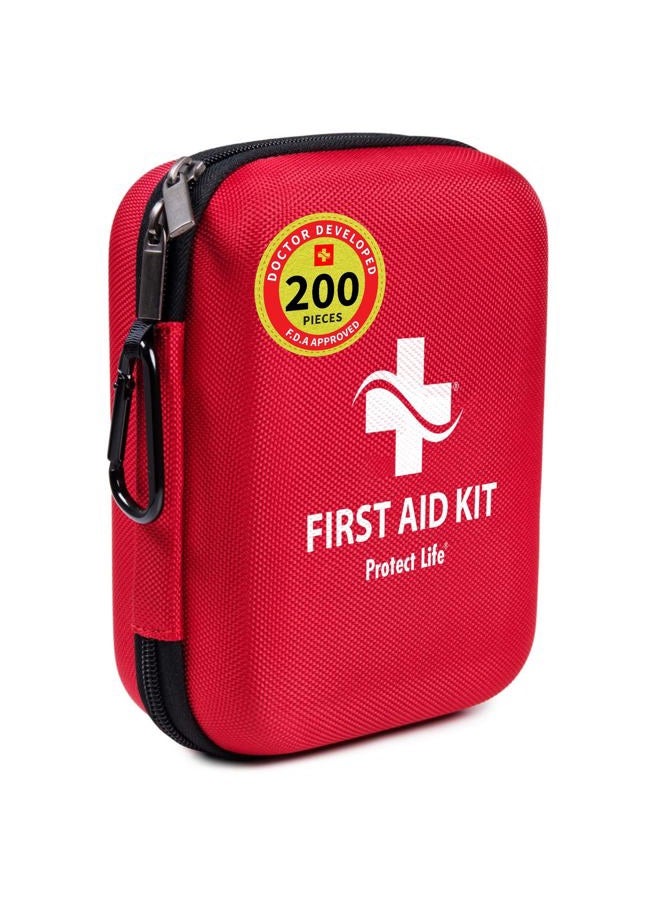 Protect Life Scar Therapy First Aid Kit for Home/Businesses | HSA/FSA Eligible Emergency Scar Therapy Kit | Hiking, Camping & Travel First Aid Kit for Car | Small Survival Medical Kit (200 Piece) - Image 1