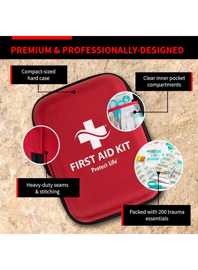 Protect Life Scar Therapy First Aid Kit for Home/Businesses | HSA/FSA Eligible Emergency Scar Therapy Kit | Hiking, Camping & Travel First Aid Kit for Car | Small Survival Medical Kit (200 Piece) - Image 4