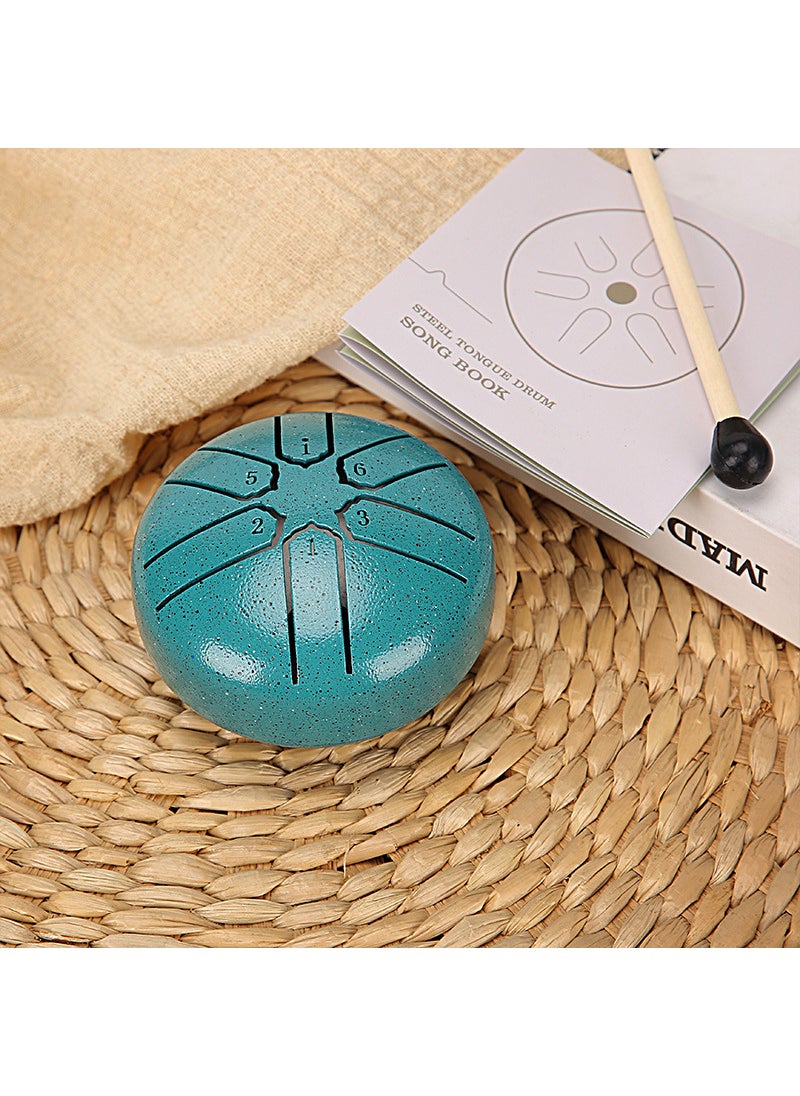 Generic 3-Inch 6-Tone Mini Steel Tongue Drum 3.6inch tone malachite green 