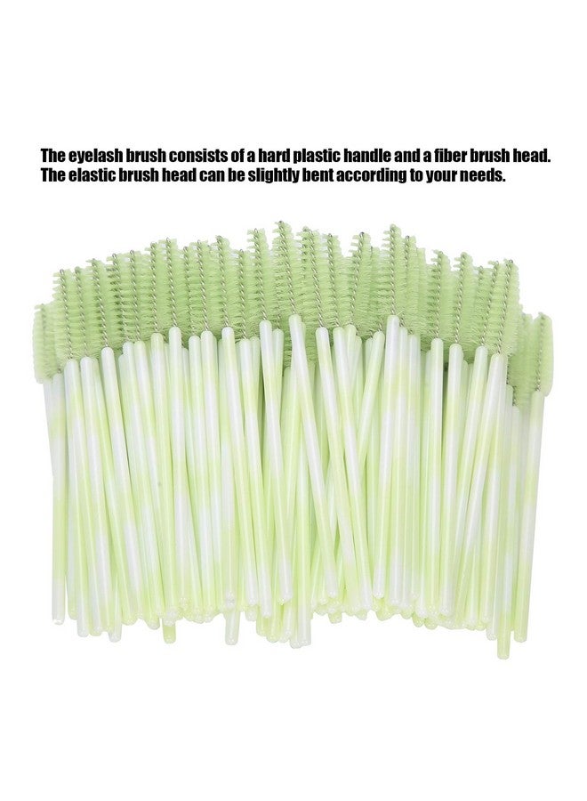 Ymiko Mascara Wands 200Pcs Mascara Wands Applicator Portable Lash Brush Travel Mascara Eyelash Brush Makeup Tool Accessory For Eyelashes Extensions Spoolies(Green) - Image 4