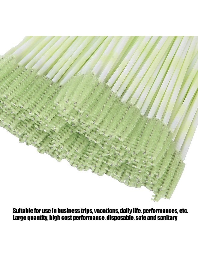 Ymiko Mascara Wands 200Pcs Mascara Wands Applicator Portable Lash Brush Travel Mascara Eyelash Brush Makeup Tool Accessory For Eyelashes Extensions Spoolies(Green) - Image 3