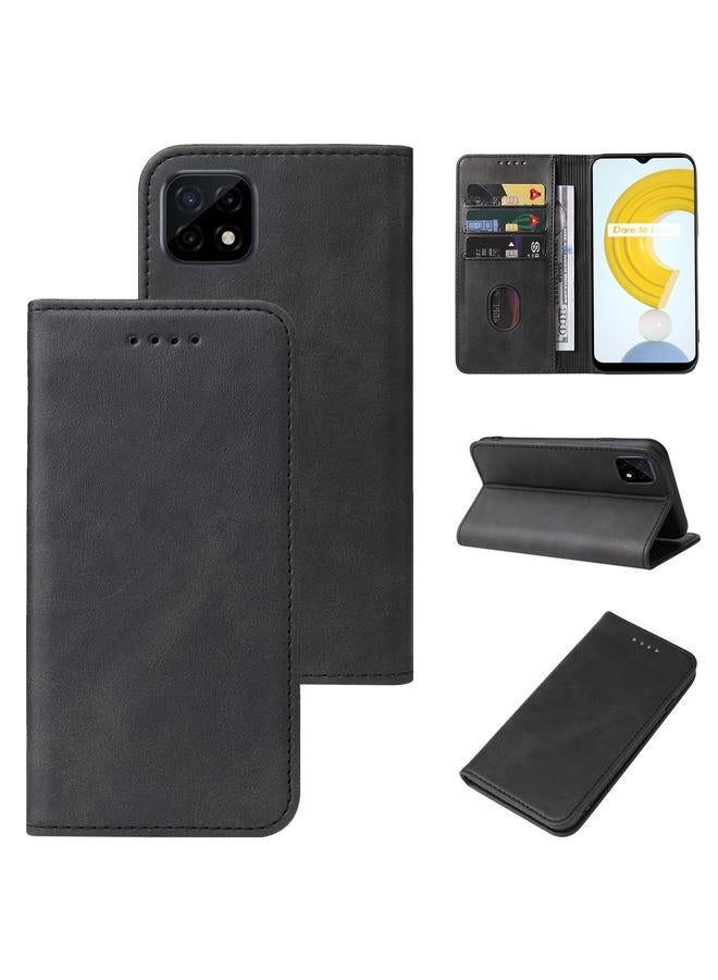 The Bros Case For Realme C21Y Magnetic Closure Leather Phone Case