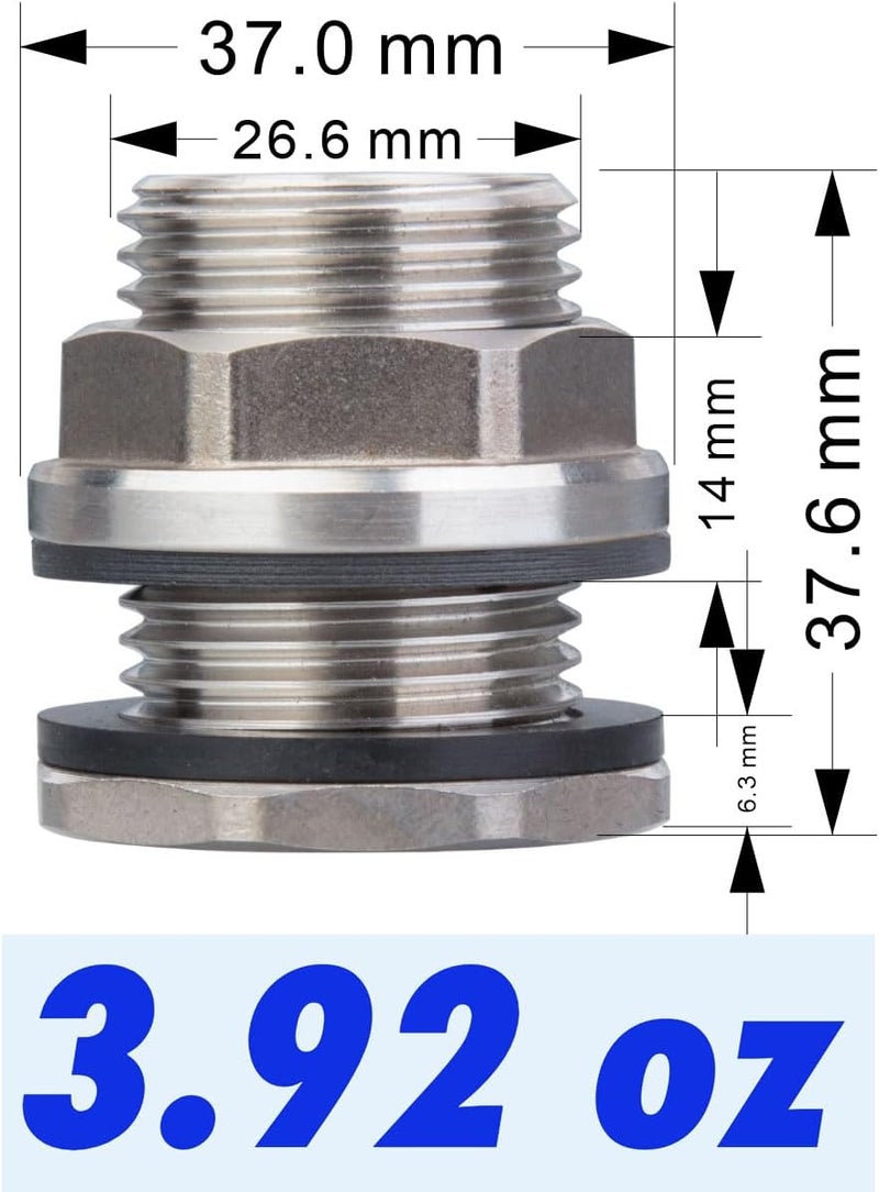 RAINPAL SSBF020 – تجهيزة خزان حاجز من الفولاذ المقاوم للصدأ من نوع 304 (محورين أنثويين بقياس 1/2” NPT/FIP ومحور ذكري بقياس 3/4” MHT مخصص لخراطيم الحدائق) (1) - Image 5
