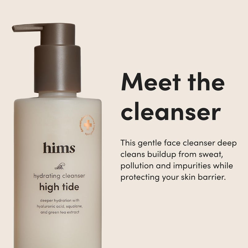 HIMS & HERS hims High Tide Hydrating Daily Cleanser for Men - Gentle Face Cleanser with Hyaluronic Acid, Squalane and Green Tea Extract - Lemongrass Field Scent - Image 2