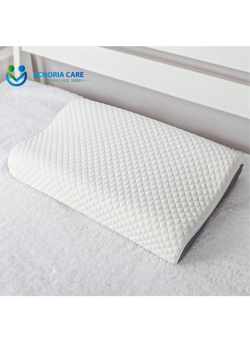 ACNORIA CARE Contour Pillow Memory Foam Neck Support Orthopedic Comfort Neck Pain With Removable Pillow Cover - Size 60*40*9/11 cm - From Acnoria Care  - Image 1