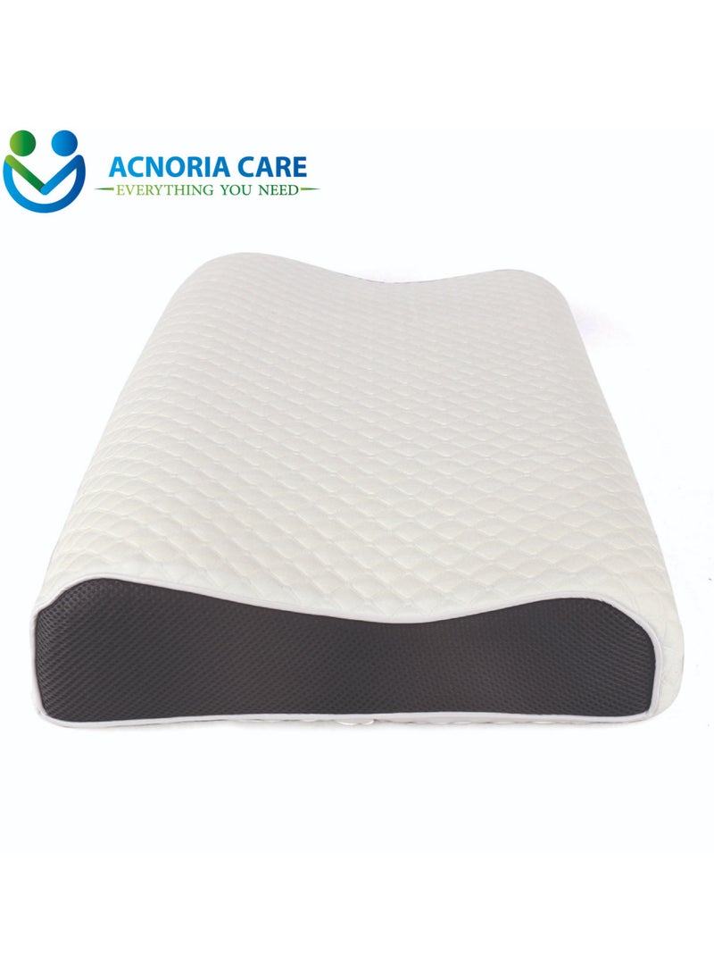 ACNORIA CARE Contour Pillow Memory Foam Neck Support Orthopedic Comfort Neck Pain With Removable Pillow Cover - Size 60*40*9/11 cm - From Acnoria Care  - Image 4