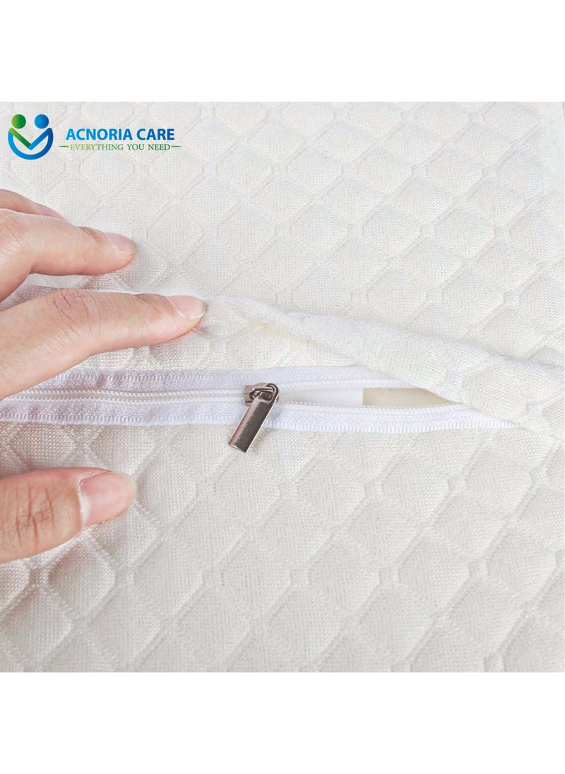 Contour Pillow Memory Foam Neck Support Orthopedic Comfort Neck Pain With Removable Pillow Cover - Size 60*40*9/11 cm - From Acnoria Care