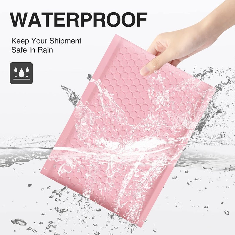 UCGOU Bubble Mailers 4x8 Inch Light Pink 100 Pack Poly Padded Envelopes Small Business Mailing Packages Opaque Self Seal Boutique Shipping Bags Bubble Mailer - Image 3