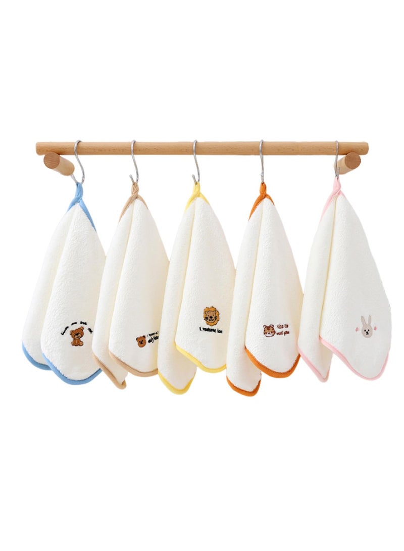 إكسفور فلانيل وجه الطفل، 5 قطع من قماش فلانيل الوجه الناعم، مناشف غسيل فلانيل للأطفال الصغار، أقمشة وجه سريعة الجفاف وقابلة لإعادة الاستخدام، أقمشة وجه الطفل، منشفة وجه، لا غنى عنها للطفل، غسول وجه للأطفال - Image 1