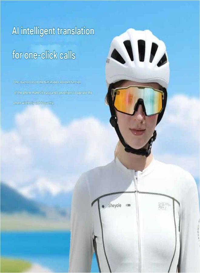 نظارات رياضية ذكية بتقنية البلوتوث AI 1510E - ميكروفون مزدوج لتقليل الضوضاء، مكالمات صوتية عالية الدقة، حماية من الضوء الأزرق، موسيقى لاسلكية، تحكم بزر - إطار خفيف الوزن TR90+PC - مثالية لركوب الدراجات والجري والأنشطة الخارجية - إطار أسود - Image 5