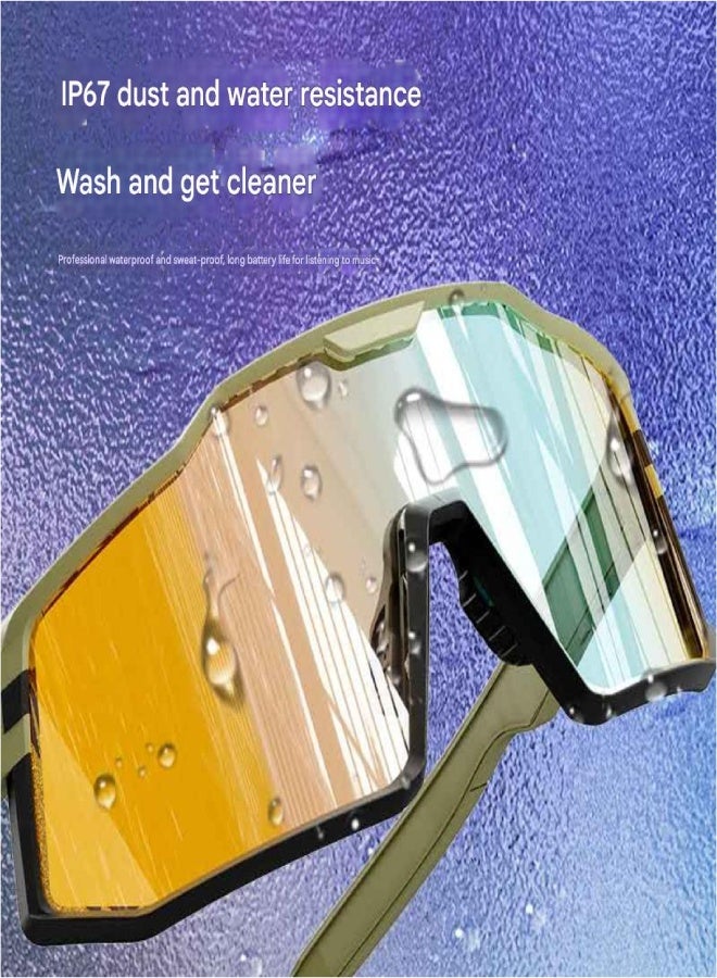 نظارات رياضية ذكية بتقنية البلوتوث AI 1510E - ميكروفون مزدوج لتقليل الضوضاء، مكالمات صوتية عالية الدقة، حماية من الضوء الأزرق، موسيقى لاسلكية، تحكم بزر - إطار خفيف الوزن TR90+PC - مثالية لركوب الدراجات والجري والأنشطة الخارجية - إطار أسود - Image 3