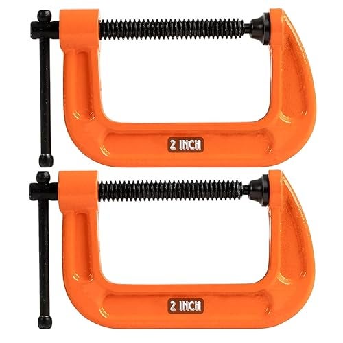 GIZMO C-Clamp, C Clamps Set, Heavy Duty G-Clamp With Chrome Plated Screw Pack of 2 (2 Inch) - Image 1