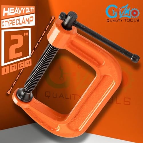 GIZMO C-Clamp, C Clamps Set, Heavy Duty G-Clamp With Chrome Plated Screw Pack of 2 (2 Inch) - Image 3