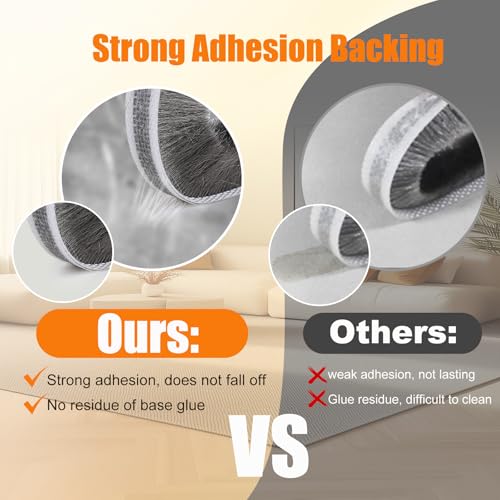 Bruiefpap 40FT Self-Adhesive Weather Stripping Seal for Door Frames and Sliding Windows, Weatherstripping for Soundproofing, Dustproof, Window Insulation for Winter, 0.35'' Wide x 0.35'' Thick, Grey - Image 3