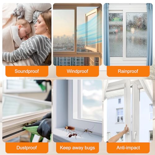 Bruiefpap 40FT Self-Adhesive Weather Stripping Seal for Door Frames and Sliding Windows, Weatherstripping for Soundproofing, Dustproof, Window Insulation for Winter, 0.35'' Wide x 0.35'' Thick, Grey - Image 4