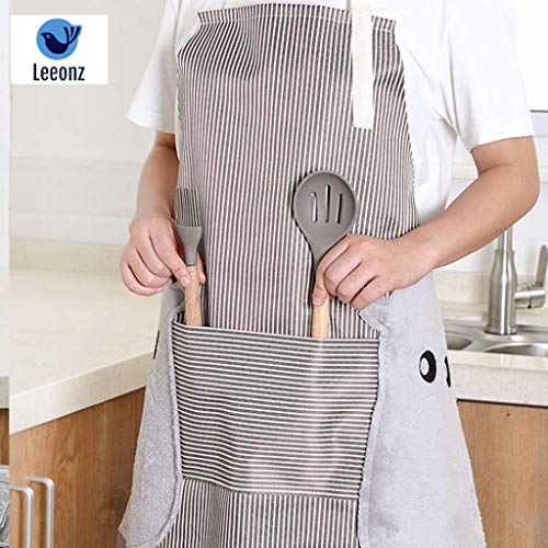 Leeonz Womens Aprons with Pockets Durable Aprons for Chefs with Pocket and Hands Wiping Quilt, Coffee (Green, Set of 1 PCS) - Image 5