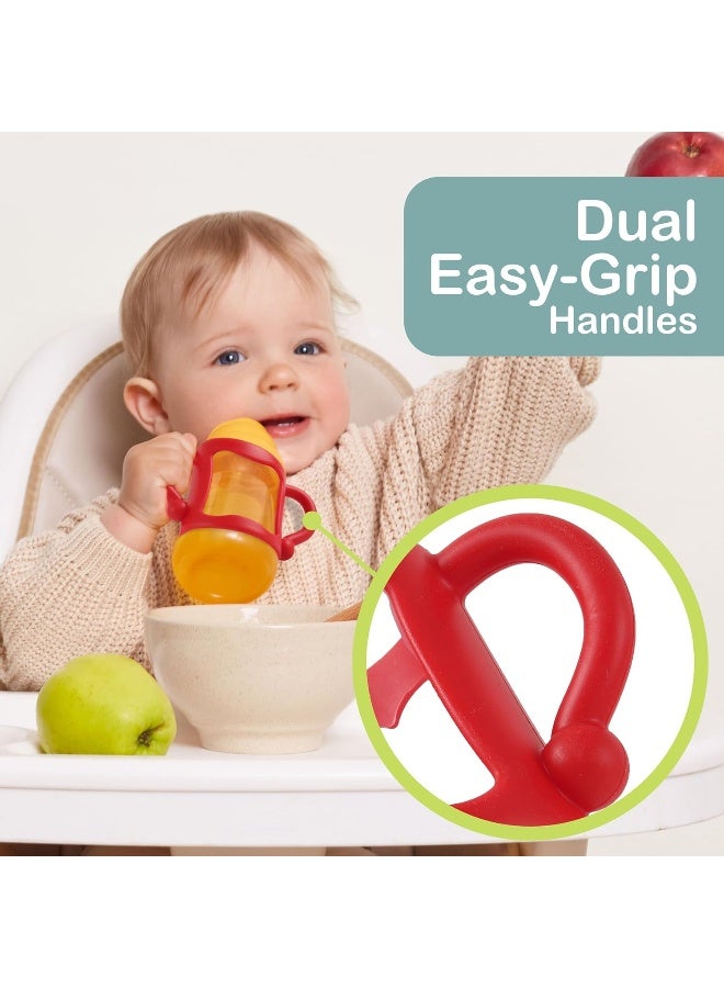 TonGass (3-Pack) Bottle Handles for Dr Brown Narrow Baby Bottles with Easy Grip Handles to Hold Their Own Bottle - BPA-Free Soft Silicone - Red Green and Blue - Image 5