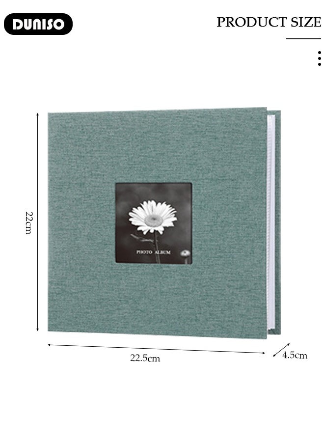 DUNISO 200 Pockets Photo Album with Writing Space and Front Window, Waterproof Linen Photo Album for 4 * 6 Inches photos, Portable Photo Album for Baby Travel Wedding Family  - Image 4