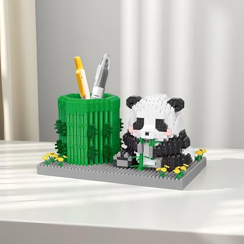 alltogetho Panda Pen Holder Micro Mini Building Block Toy Assemble Your Own Ideal for Students Educational Fun and Office Workers Desk Decoration - Image 5
