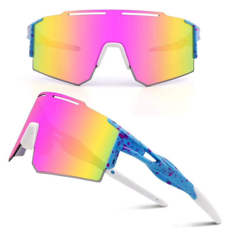 Ukoly Cycling Sunglasses with Interchangeable Nose Pad Men Women, Sports Sunglasses, Fishing Baseball glasses - Image 1