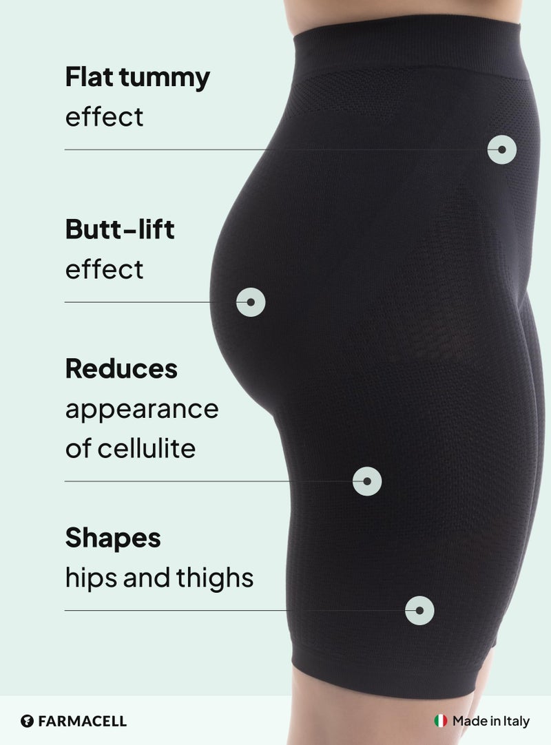 Farmacell 312 (Black, S/M) Shapewear Shorts for Women Tummy Control, Butt Lift, Anti-Cellulite Massage, Made in Italy - Image 3