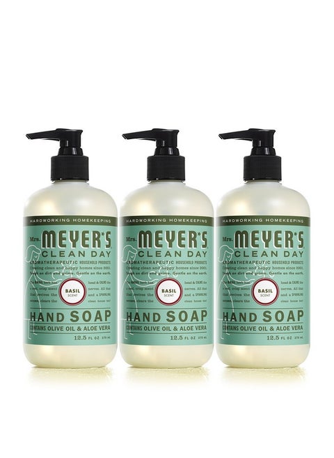 Hand Soap Made With Essential Oils Biodegradable Formula Basil 12.5 Fl. Oz Pack Of 3