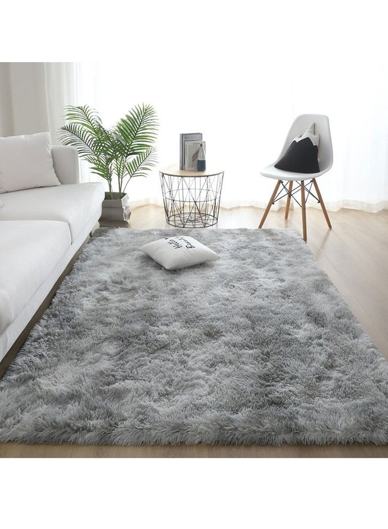 وانغبانغزي سجادة منطقة تجريدية ضبابية - سجادة قطيفة لغرفة النوم وغرفة المعيشة وحضانة الأطفال وغرفة النوم (رمادي فاتح) - Image 4