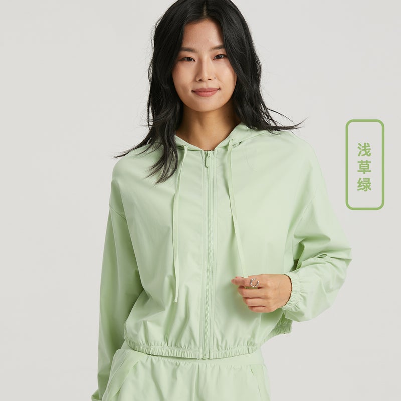 Generic New Yoga Short Zip Jacket Dopamine Sunproof Hoodie Light grass green bud green 