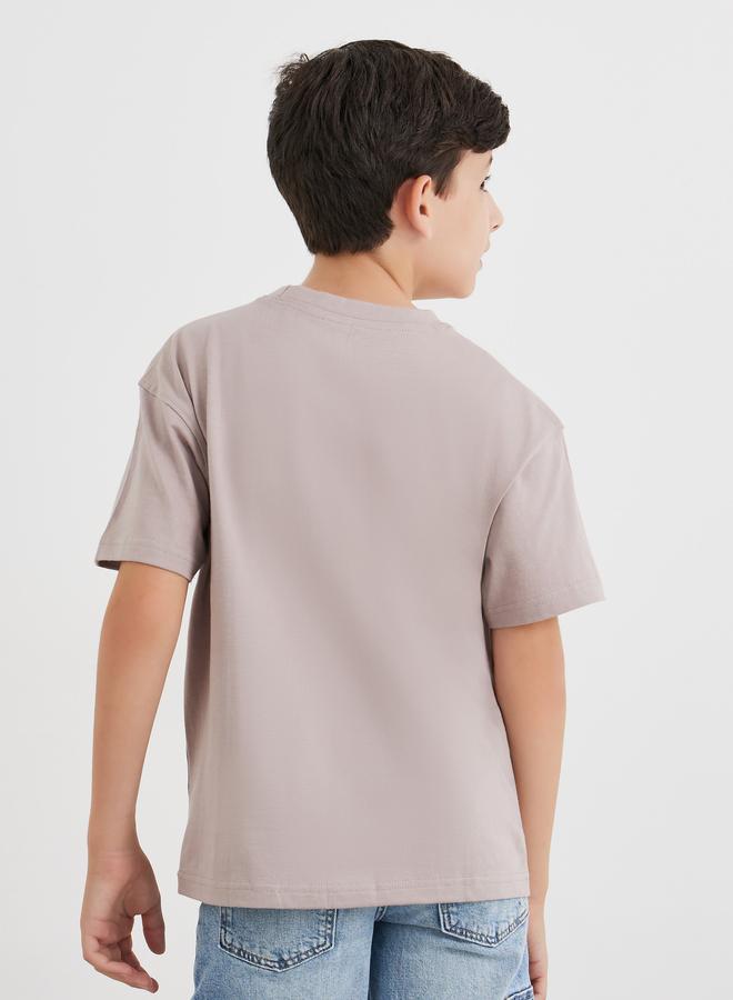 Styli Teens Beige Graphic Print Oversized T-Shirt - Image 4