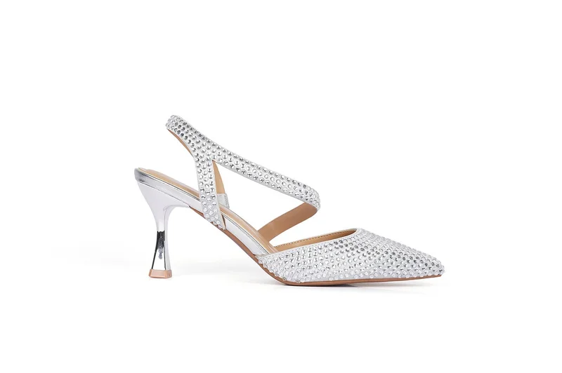 Cuple Ladies Mid heel slingback mules embellished