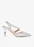 Cuple Ladies Mid heel slingback mules embellished