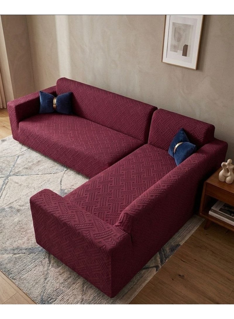 Corner sofa cover, jumbo size. L-shaped corner sofa. Excellent quality material. Interlock Lycra. Corner sofa set: 2 pieces.