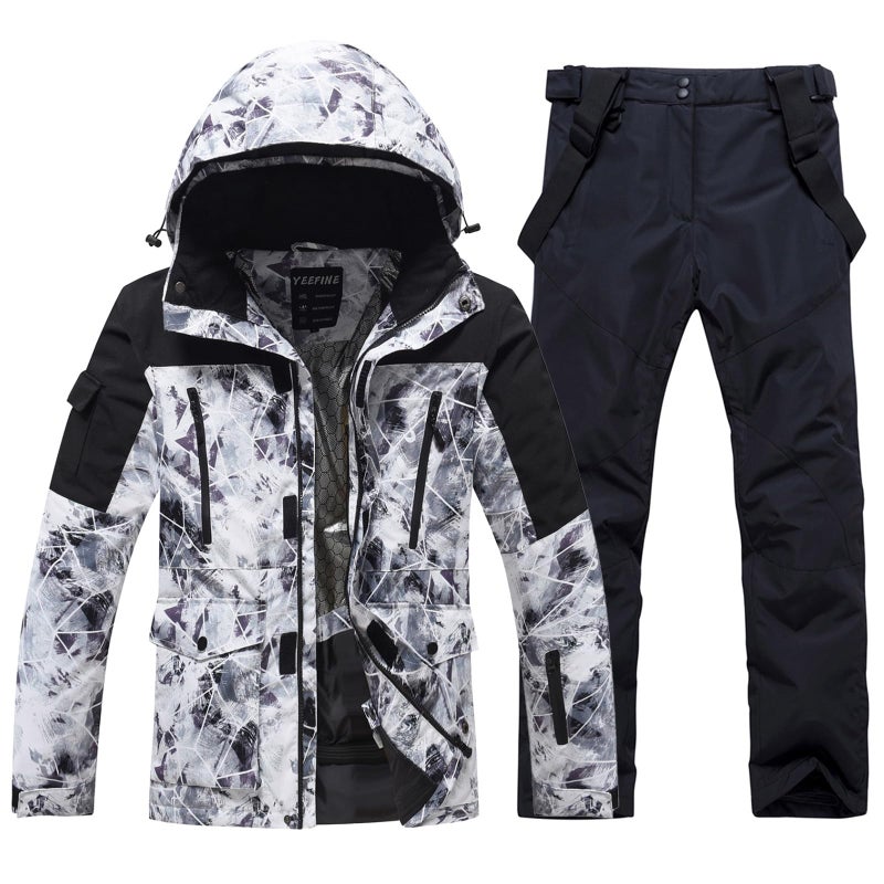 Mens Jacket and Pants Set Insulated Waterproof Waterproof Snowboard Snowsuits for Snow Sport