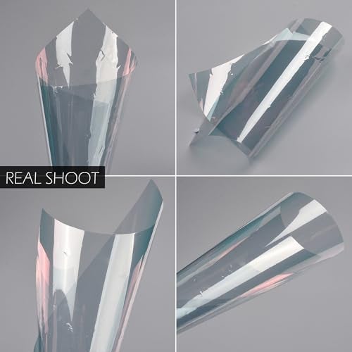 AuMoHall Red Blue Colorful Car Chameleon Windshield Tint Film 79.7% VLT Car Front Window Solar Protection Tint Color Change Window Film, 19.68" x 118.11" - Image 3