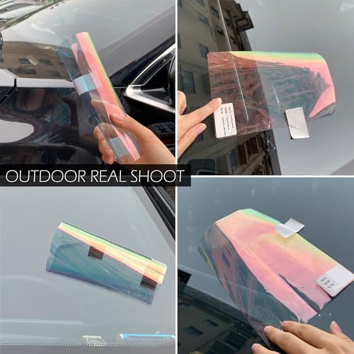 AuMoHall Red Blue Colorful Car Chameleon Windshield Tint Film 79.7% VLT Car Front Window Solar Protection Tint Color Change Window Film, 19.68" x 118.11" - Image 5