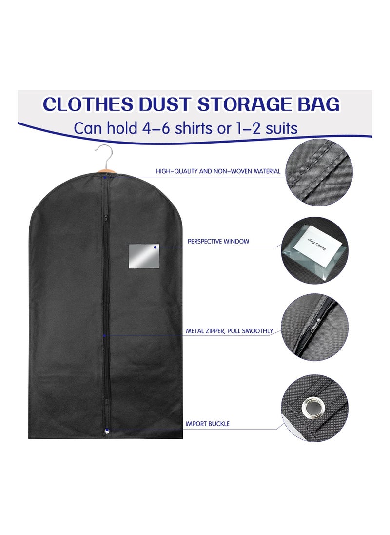 SYOSI 5Pcs Black Garment Bags for Storage and Travel, Anti-Moth Protector Suit Cover for men for Wardrobe and Travel Dustproof Clothes Jacket Covers  - Image 2