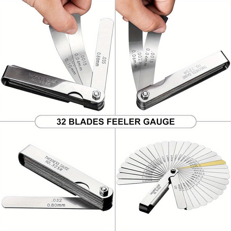 Silver Stainless Steel Feel Gauge And Thickness Gauge Set - Image 3