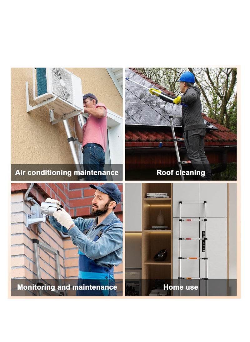 3.2M Telescopic Ladder 10.5ft Multi-Purpose Extendable Ladder, Stainless Steel Telescoping Ladder roof ladder, Portable Compact Loft Ladder attic ladders for Roof, RV, Decorating, Painting, Cleaning - Image 5