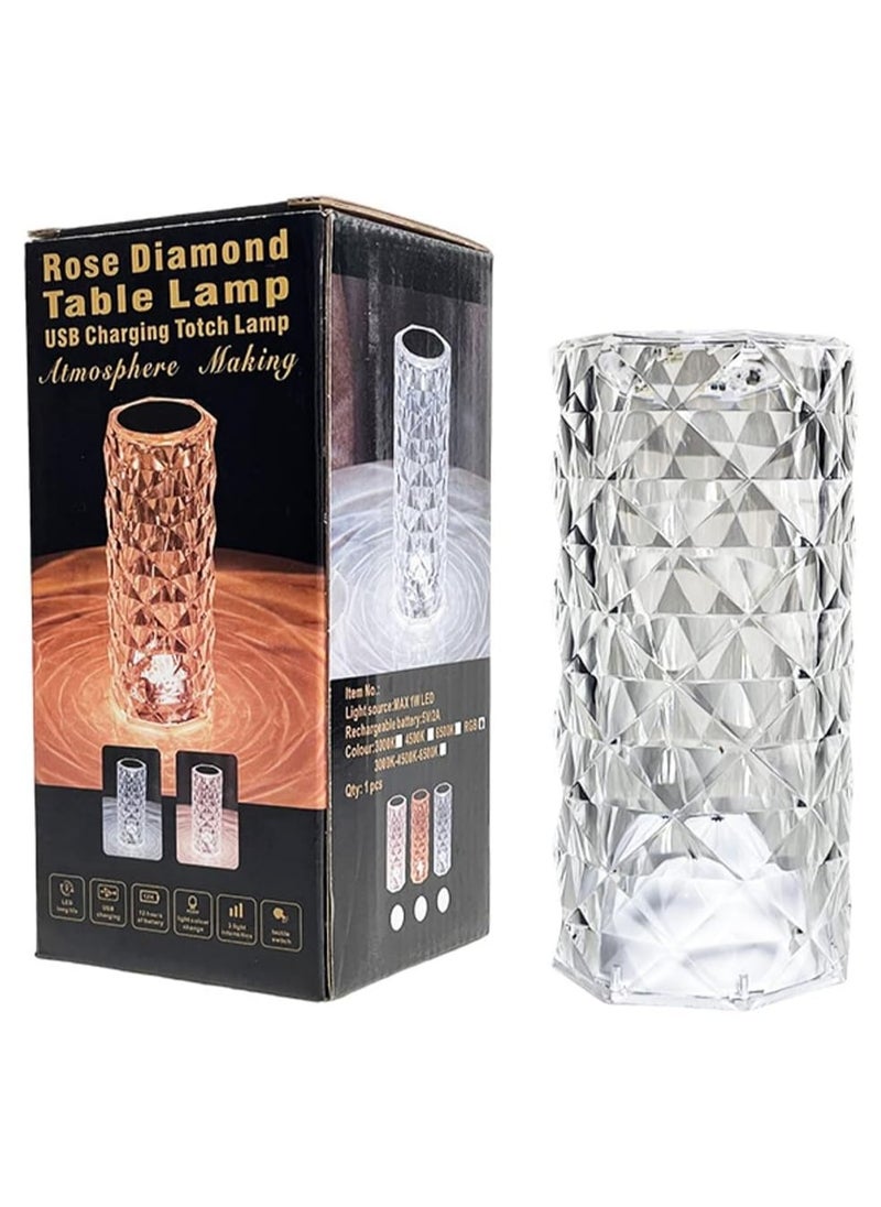 Generic - Crystal Rose Touch Control Lamp - 16 Color Changing Rechargeable with Dimmable Remote Control and Dynamic Gradient Mode - Image 1