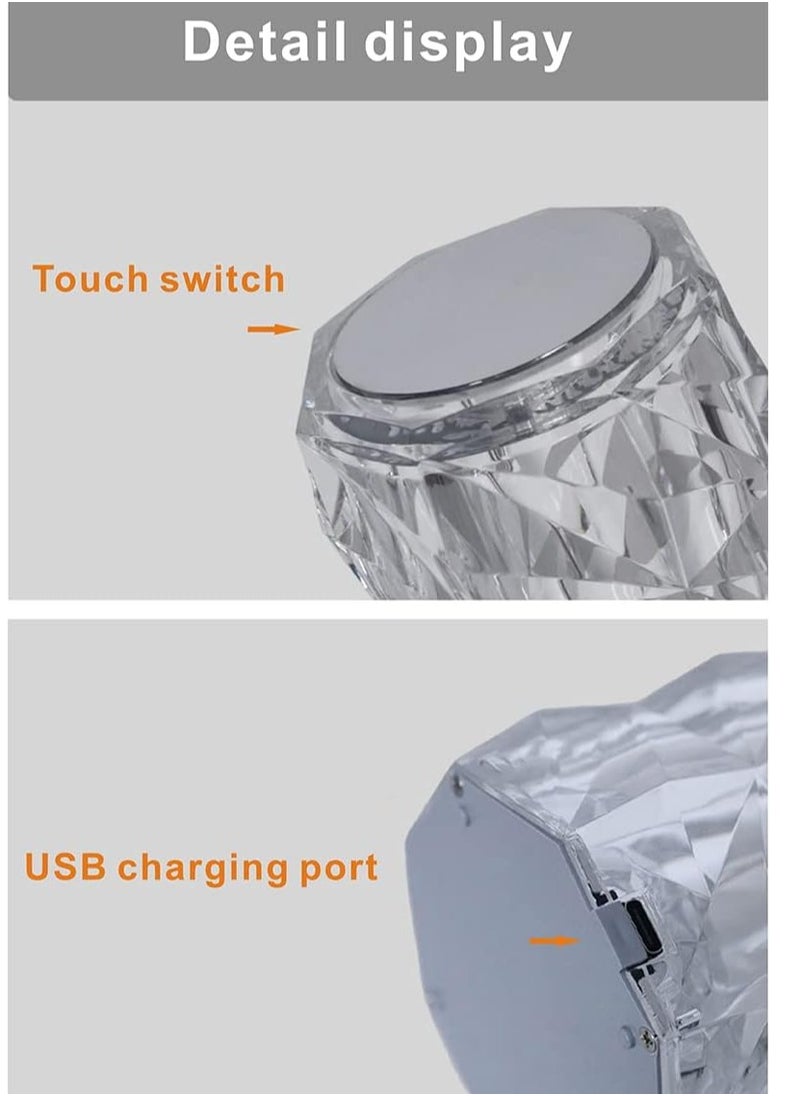 Generic - Crystal Rose Touch Control Lamp - 16 Color Changing Rechargeable with Dimmable Remote Control and Dynamic Gradient Mode - Image 1