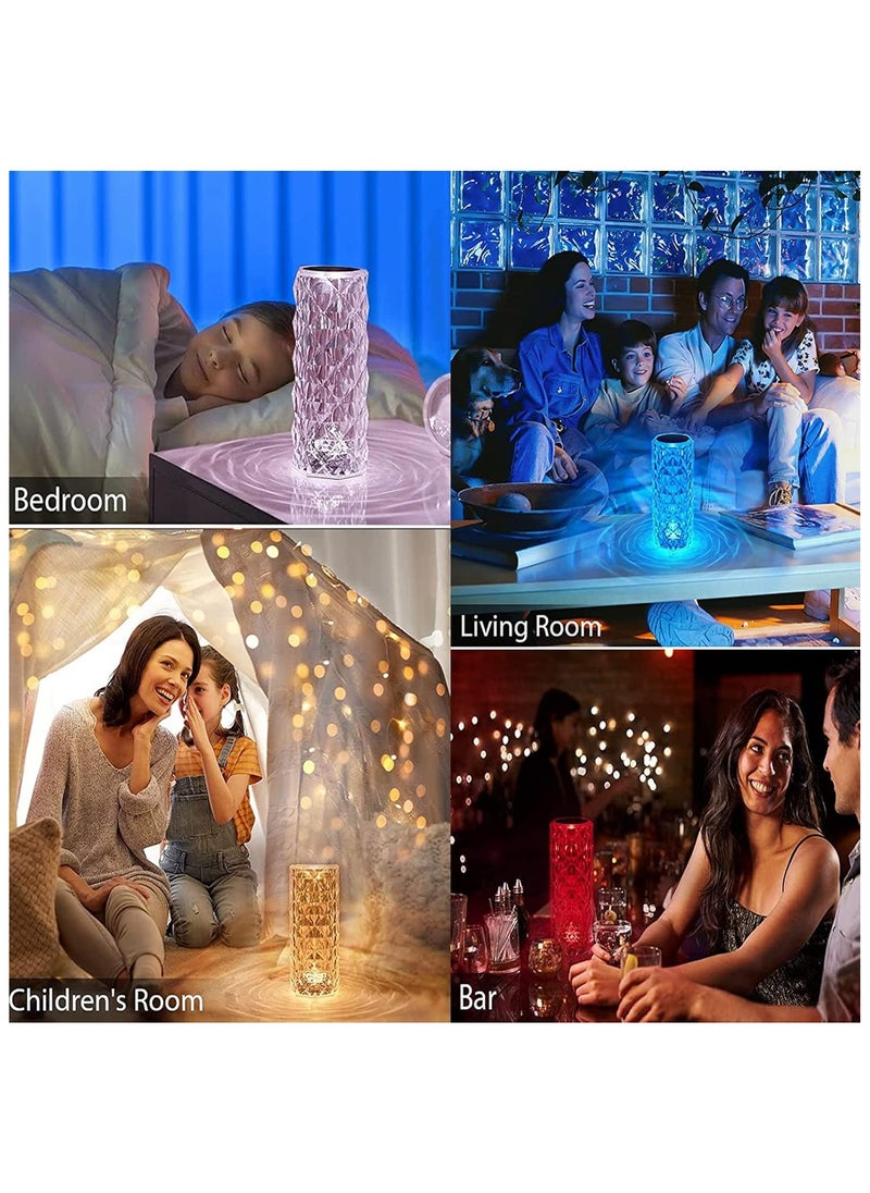Generic - Crystal Rose Touch Control Lamp - 16 Color Changing Rechargeable with Dimmable Remote Control and Dynamic Gradient Mode - Image 1
