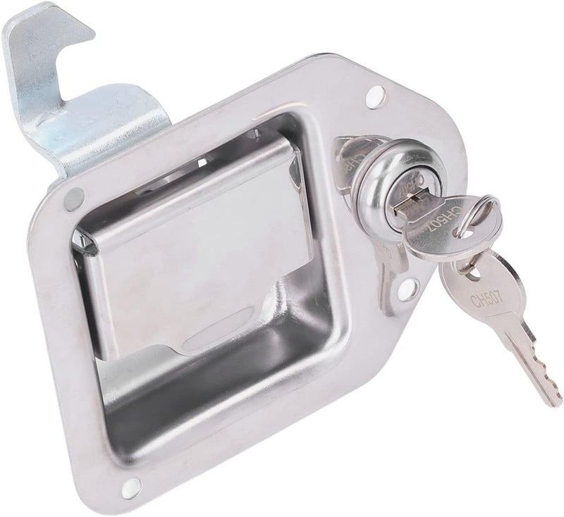 Focket Truck RV Toolbox Handle Latch Durable Stainless Steel Lock for Trailer ATV UTV, Silver Paddle Lock for All Small Compartment Doors - Image 5