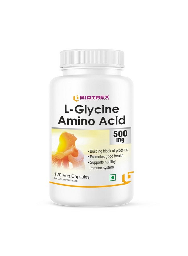 Biotrex Nutraceuticals L-Glycine Amino Acid 500mg Supplement, Supports healthy sleep & immune system, Supports Brain Health 120 Veg. Capsules - Image 1