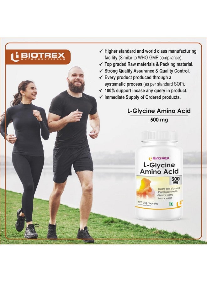 Biotrex Nutraceuticals L-Glycine Amino Acid 500mg Supplement, Supports healthy sleep & immune system, Supports Brain Health 120 Veg. Capsules - Image 5