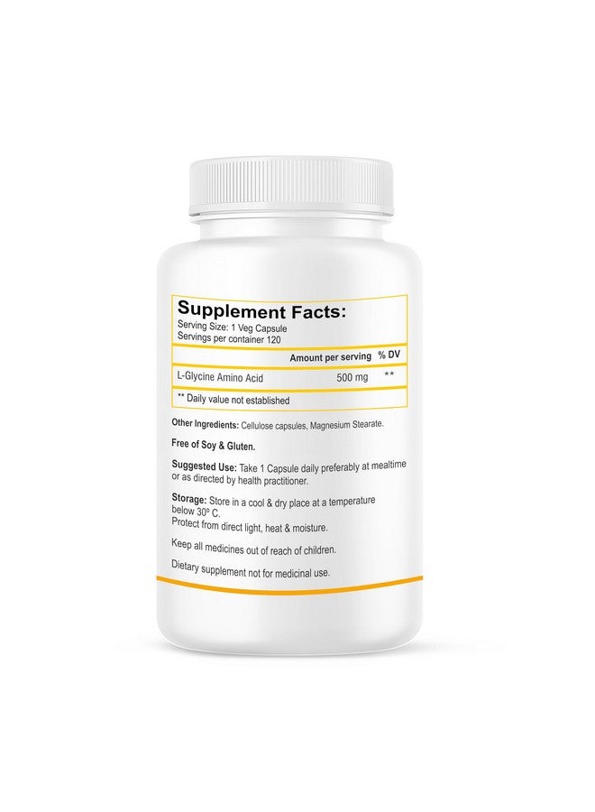 Biotrex Nutraceuticals L-Glycine Amino Acid 500mg Supplement, Supports healthy sleep & immune system, Supports Brain Health 120 Veg. Capsules - Image 2